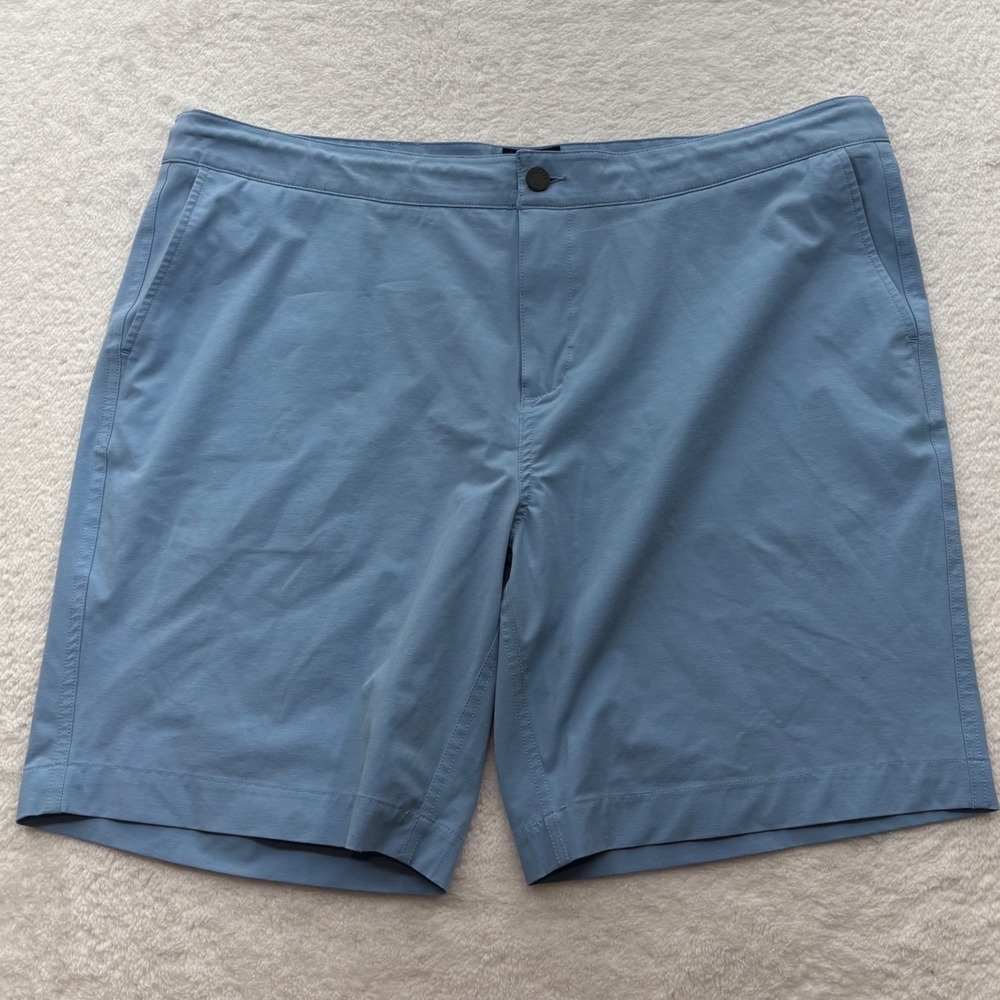 Faherty All Day Shorts Mens 42 Light Blue Hybrid Stretch Quick Dry Chino Casual